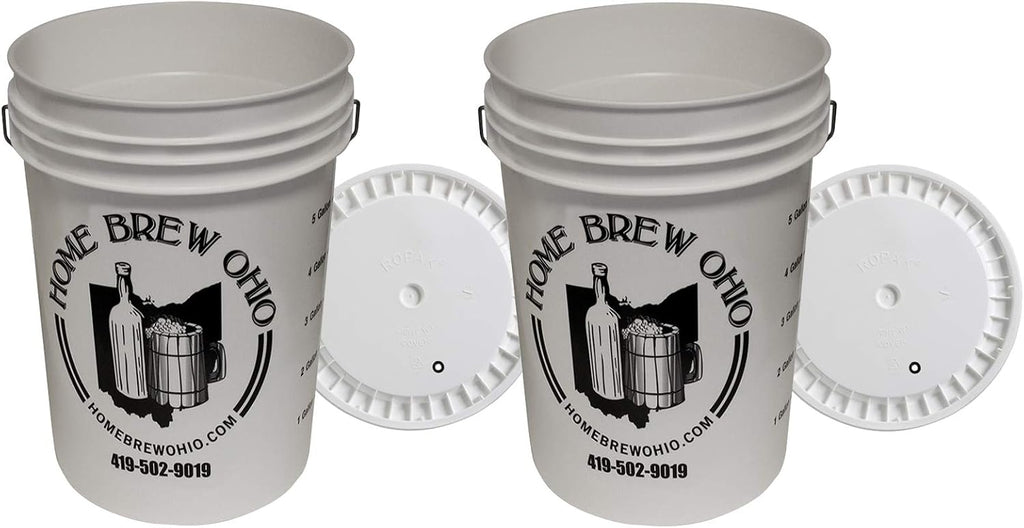 6.5 Gallon plastic fermenter with lid (2-(Pack))