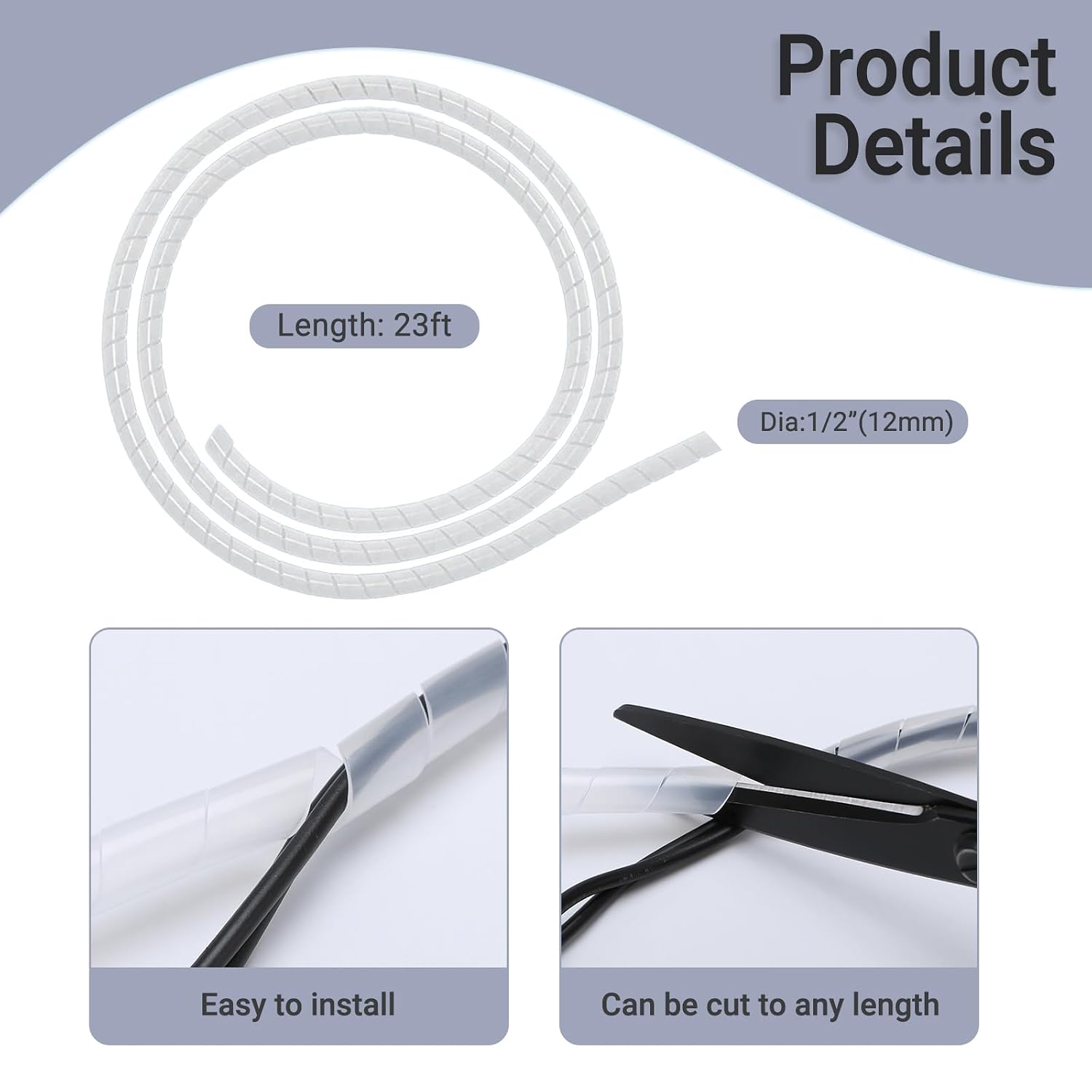 Ultrasound Probe Cable Protective Case, Durable Cover for 1/2" Circumference Cables, 23ft Length