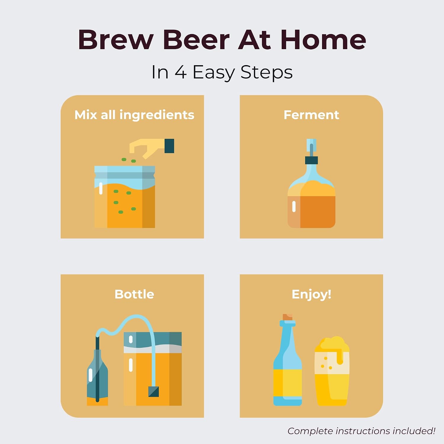 ABC Crafted Series Beer Making Kit | Beer Making Ingredients for Home Brewing | Yields 6 Gallons of Beer | Irish Red Ale