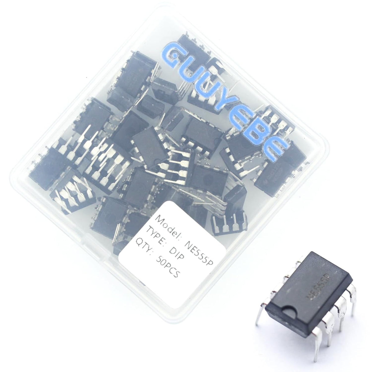 50Pcs NE555 Timer IC NE555P 555 DIP-8 Timing Integrated Circuits