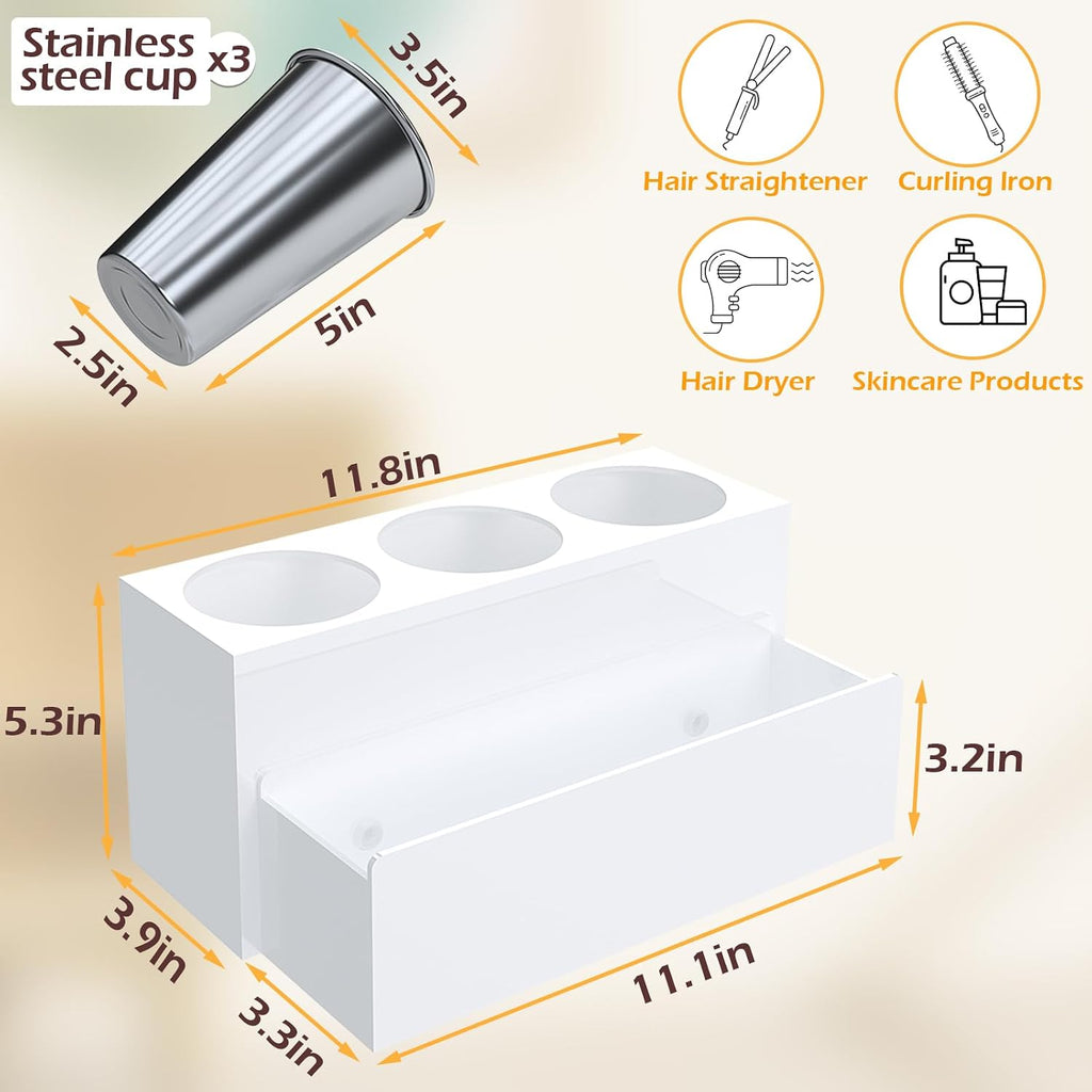 Hair Tool Organizer, Removable Blow Dryer Holder for Bathroom, Hot Tools Organizer For Hair Dryer, Blow Dryer