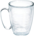 Clear & Colorful Tabletop Made in USA Double Walled Insulated Tumbler Travel Cup Keeps Drinks Cold & Hot, 16oz Mug