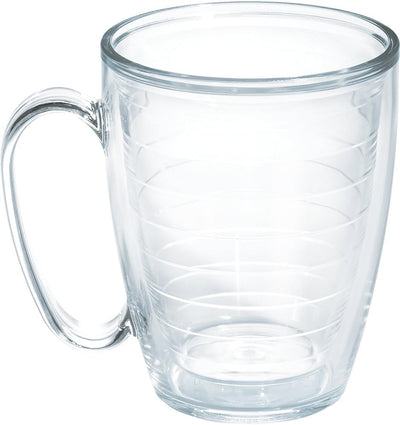 Clear & Colorful Tabletop Made in USA Double Walled Insulated Tumbler Travel Cup Keeps Drinks Cold & Hot, 16oz Mug