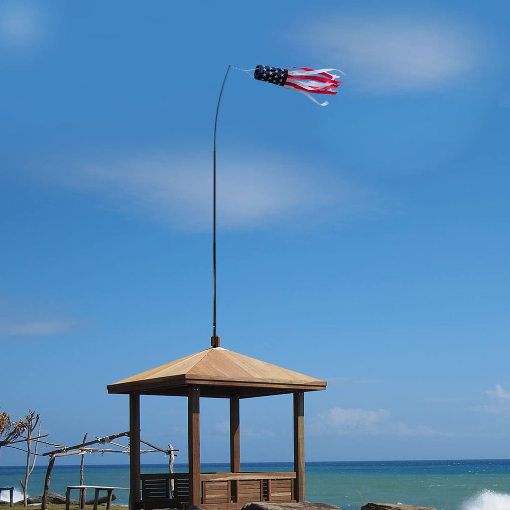 10Ft Telescopic Flagpole - Retractable Fiberglass Outdoor Telescoping Flag Pole - Reinforced Twist-to-Tighten Section