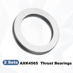uxcell 2 Sets AXK4565 Thrust Needle Roller Bearings with Washers, ID 45mm