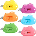 Cloud Box Cutter Retractable, 6Pcs Mini Utility Knife Letter Opener Envelope Slitter, Small Package Opener Paper