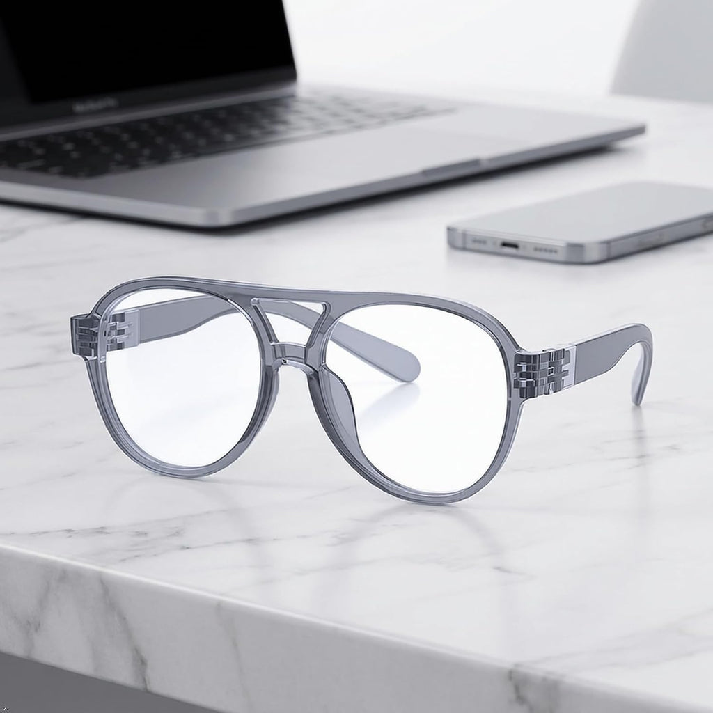 Eyekepper Blue Light Glasses Men Women, Pilot Grey Eyeglasses