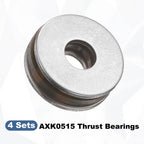 uxcell AXK0515 Thrust Needle Roller Bearings ID 5mm OD 15mm T 4mm 4 Sets
