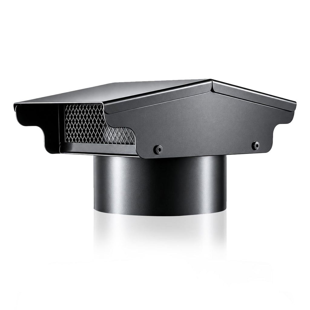 4 Inch Roof Vent Cap w/Damper, Fits SCH 40 Pipe