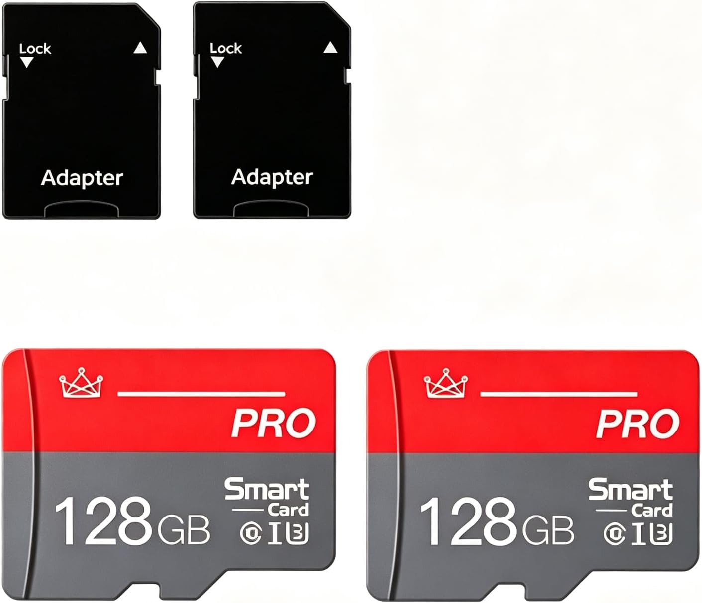 2-Pack 128GB Micro SD Card with Adapter