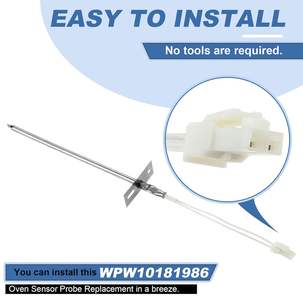 2 Pack WPW10181986 Oven Range Temperature Sensor Replacement