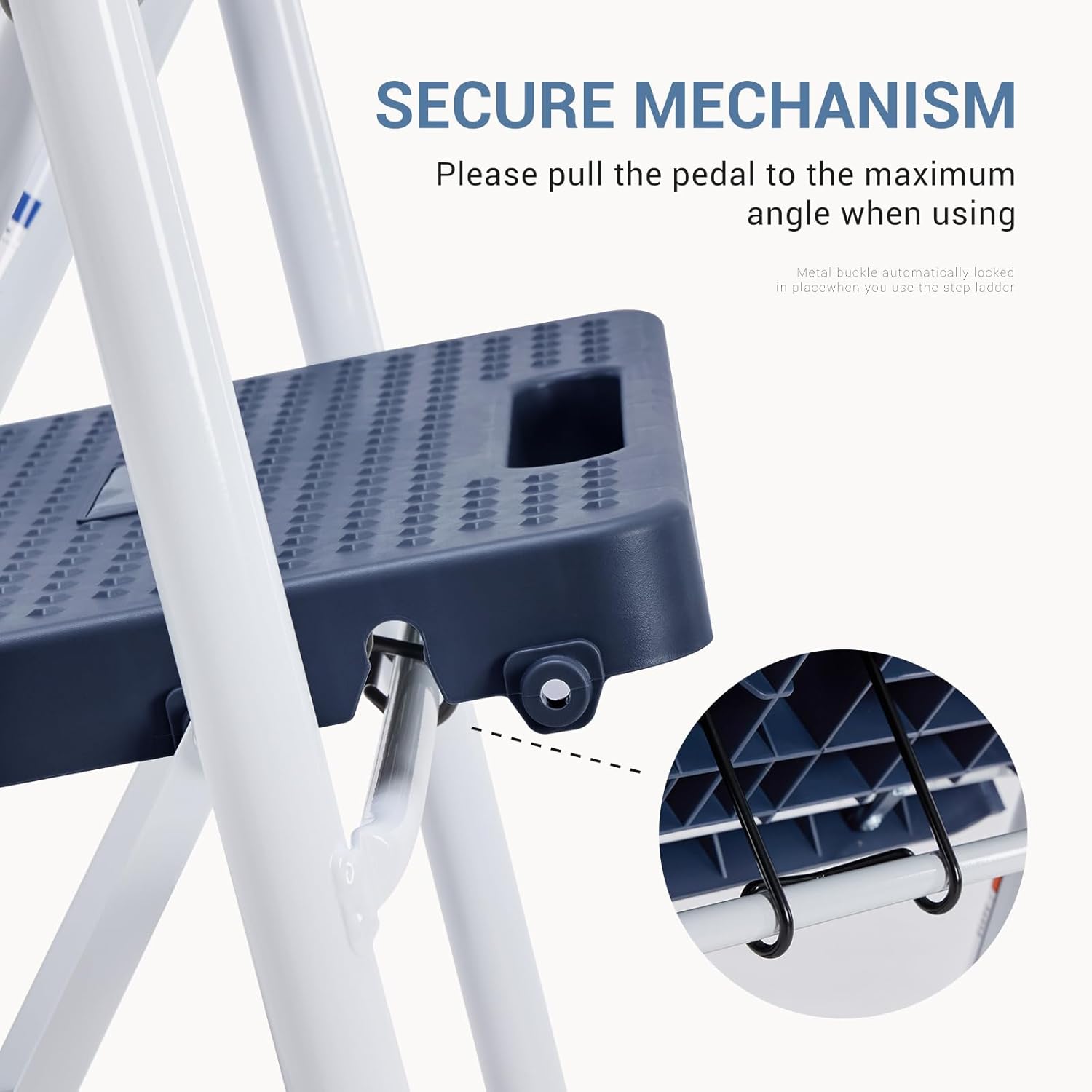 Step Ladder, 3 Sturdy Step Stool with Anti-Slip Pedal & Comfortable Handrail, Portable Heavy Duty Stool for Kitchen