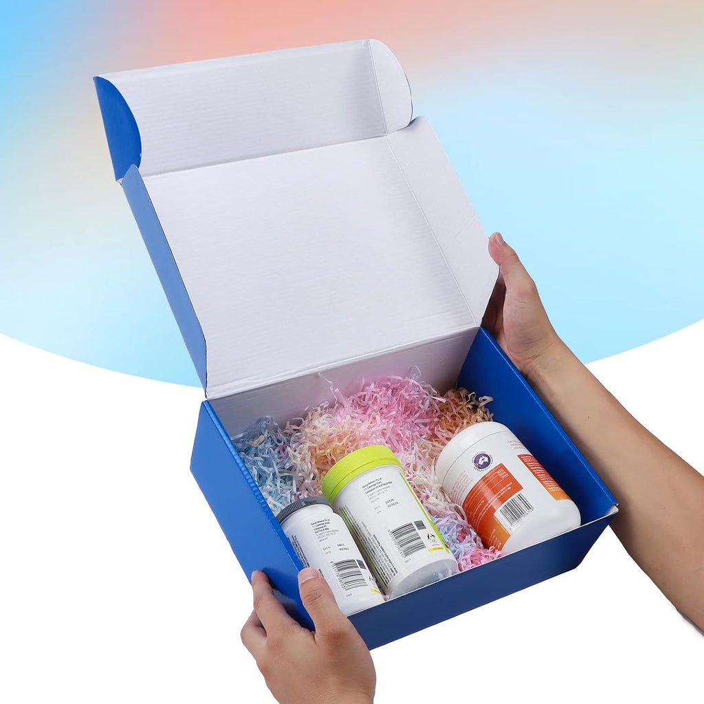 20 Pack 12x9x4 in Cardboard Shipping Boxes, Royal Blue Gift Box