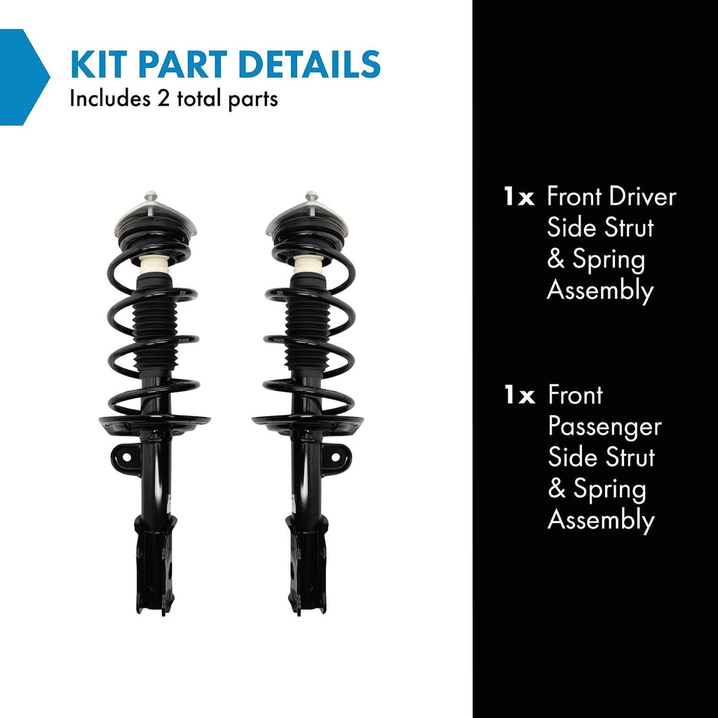 TRQ Front Driver and Passenger Side Strut and Spring Assembly Set Loaded