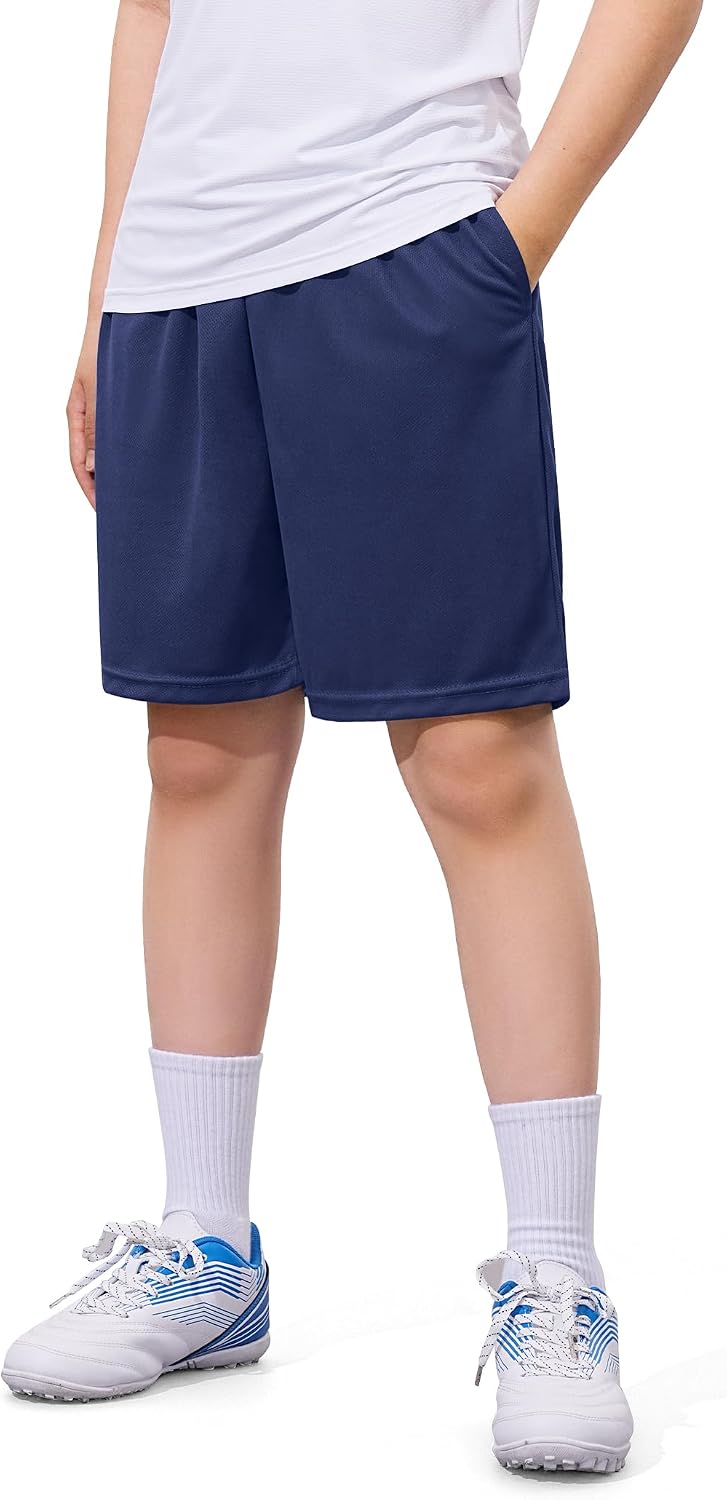 Boys Athletic Shorts Youth Quick Dry Soccer Basketball Running Gym | Mesh Lightweight Moisture Wicking Boys Shorts