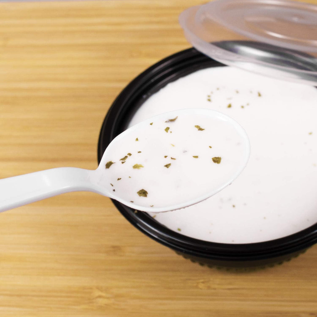 [5.6" - 1000 pcs] White Individually Wrapped Plastic Heavy-Weight Disposable Soup Spoon, White (U3522W)