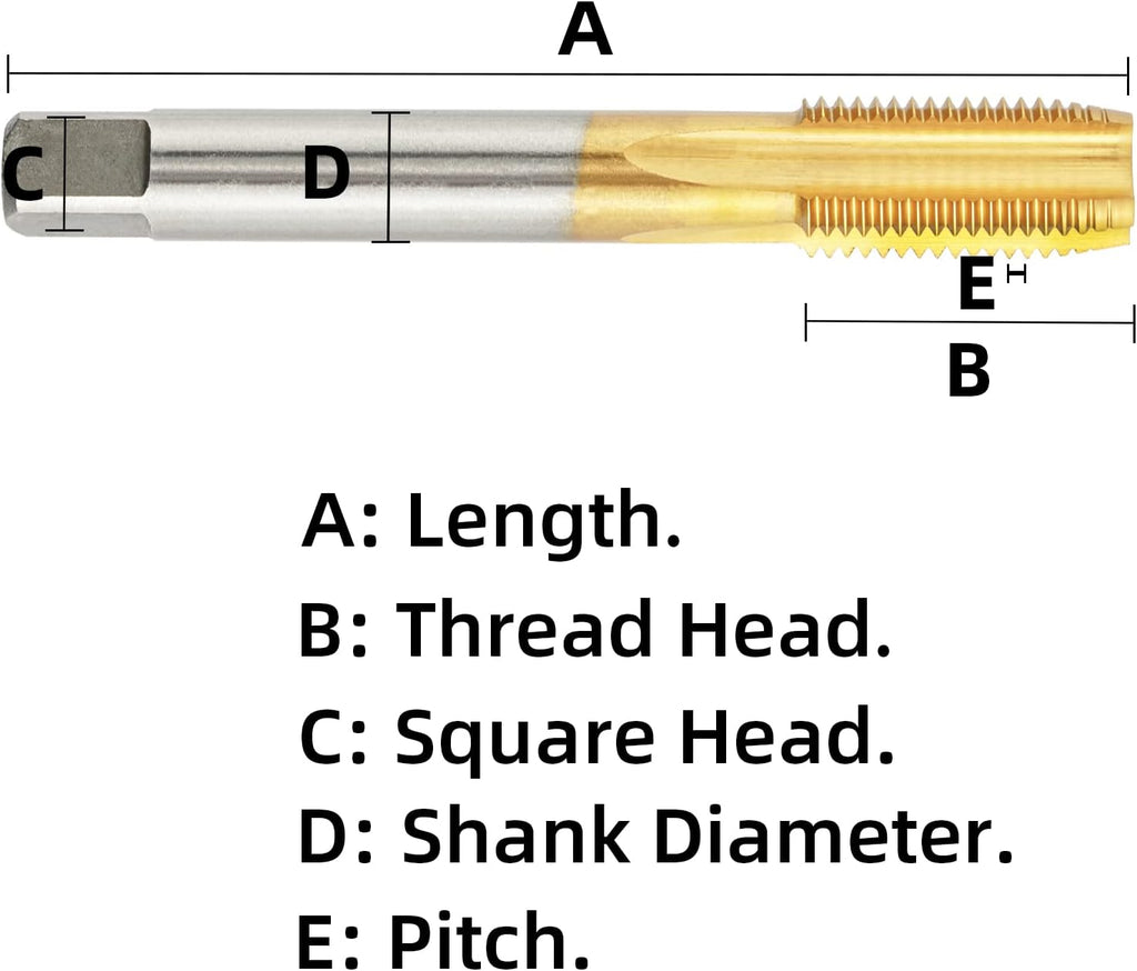 Metric M8X1.25 Ti-Coated Machine Tap Right