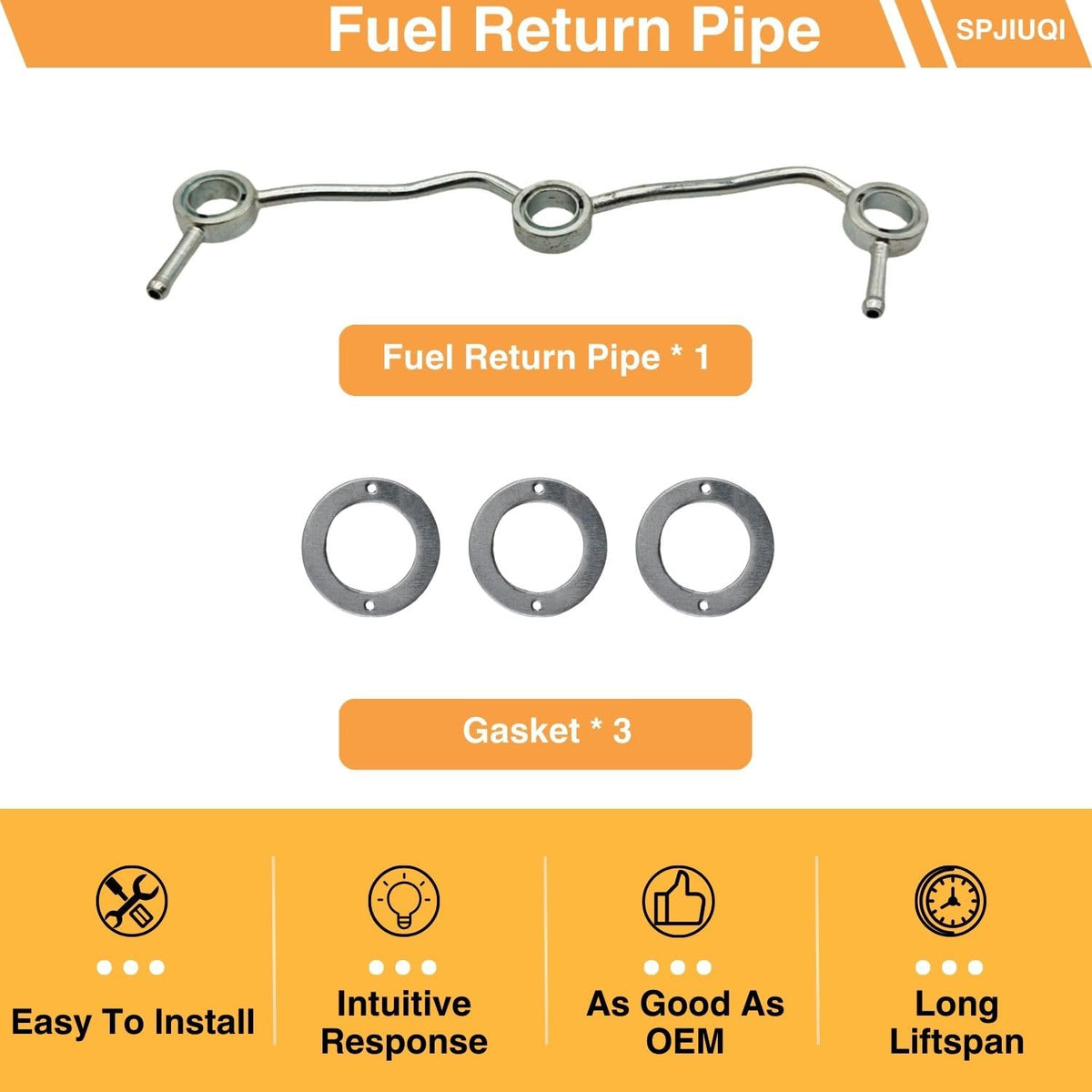 SPJIUQI 3 Cylinder Fuel Return Overflow Pipe for Kubota