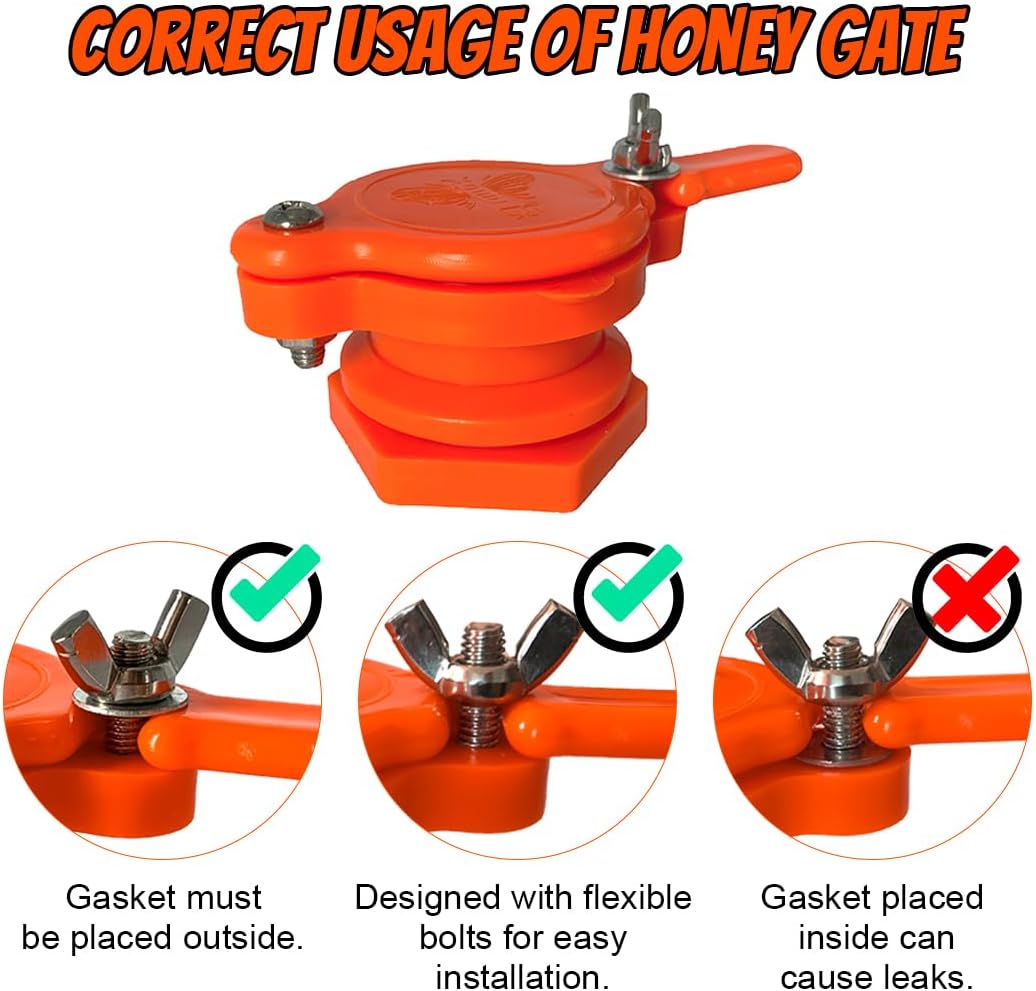 MayBee 2 Pack Honey Gate Valve for Extractor, Durable Nylon Honey Extractor Tap, Beekeeping Supplies