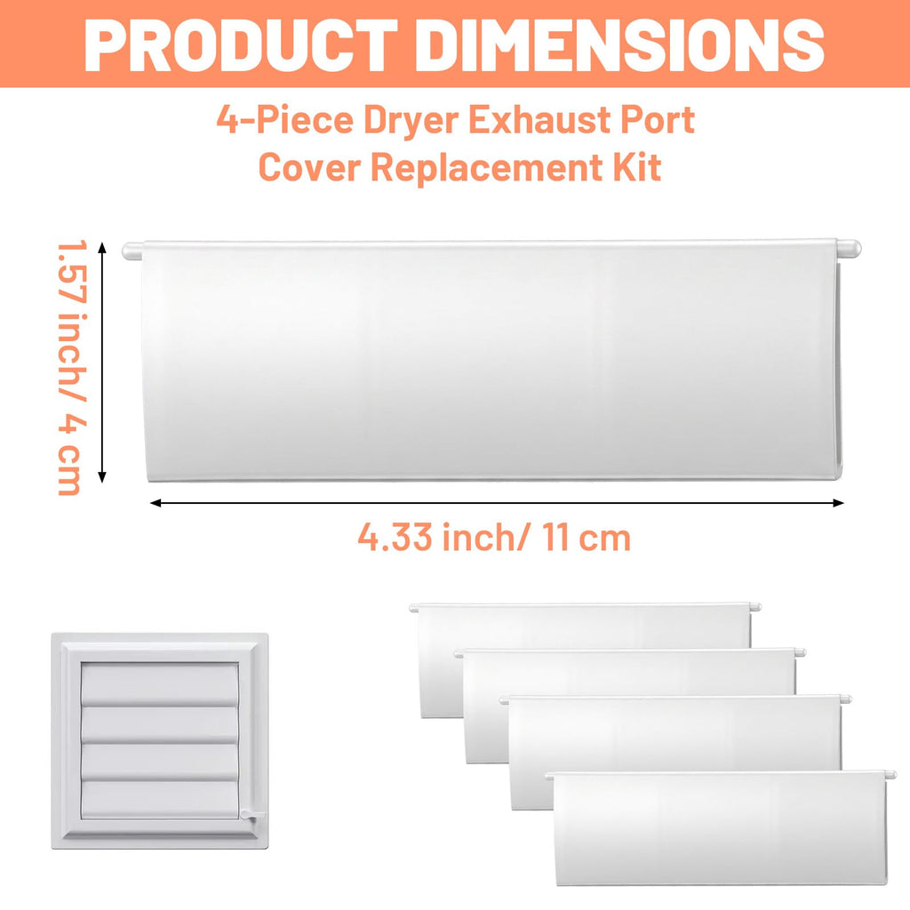 Chsoejuf 4 Pack Dryer Vent Flap Cover Replacement Exhaust Vent Covers Panel