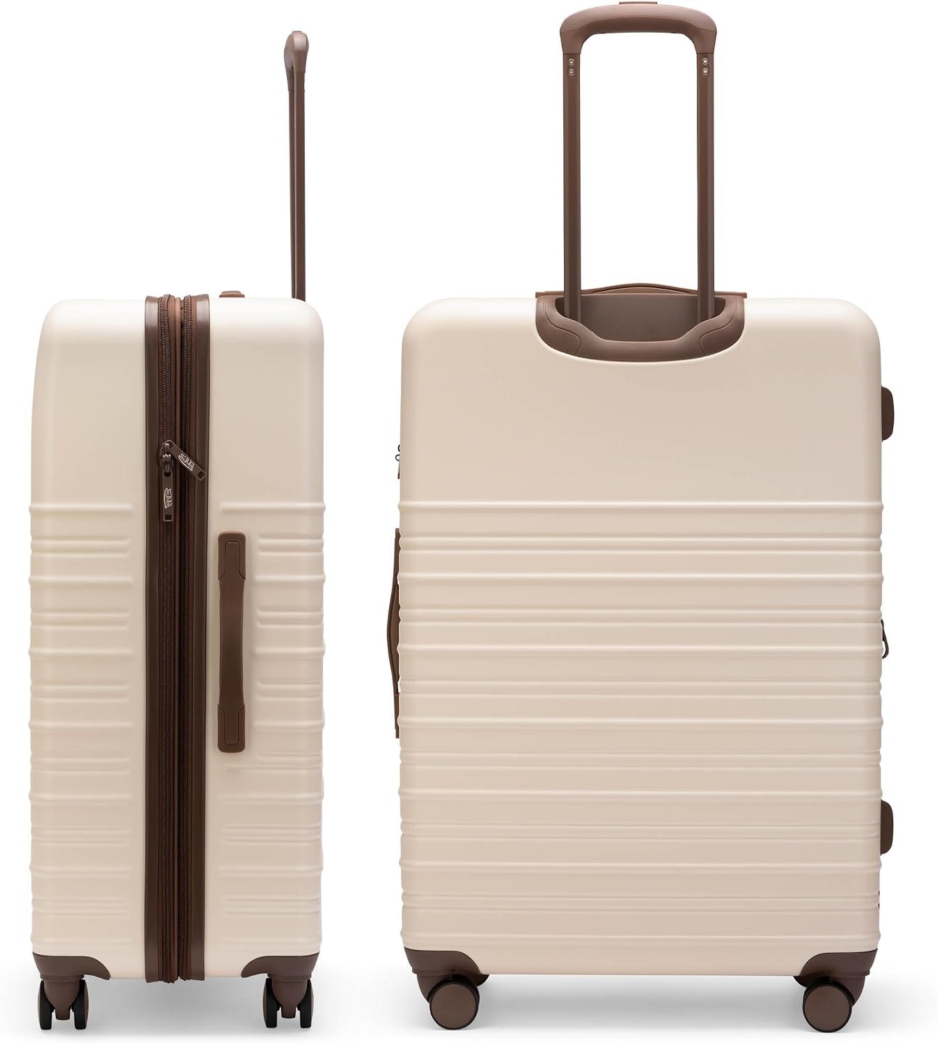 Ivory Retro Trek 3-Piece Expandable Hardside Spinner Luggage Set