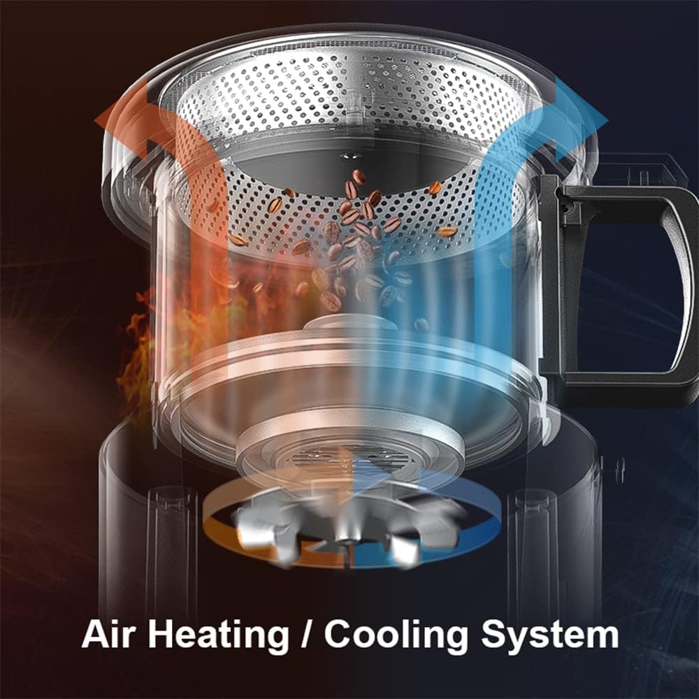 Coffee Bean Roaster Machine - Home Use Air Coffee Roaster with Adjustable Timer Roasting Heating and Air Fan Setting