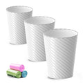 Bathroom Trash Can 3 Pack, 1.8 Gallon Small Trash Can with Trash Bags | Garbage Can for Bedroom Living Room