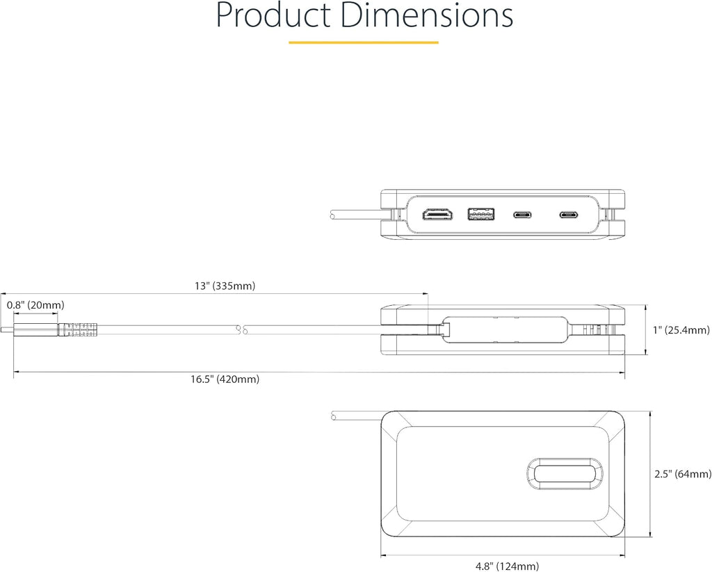 USB-C Docking Station for MacBook Pro M1 M2 M3 M4 and Windows, 4K 60Hz HDMI, HDR, USB 10Gbps Hub, 100W Laptop