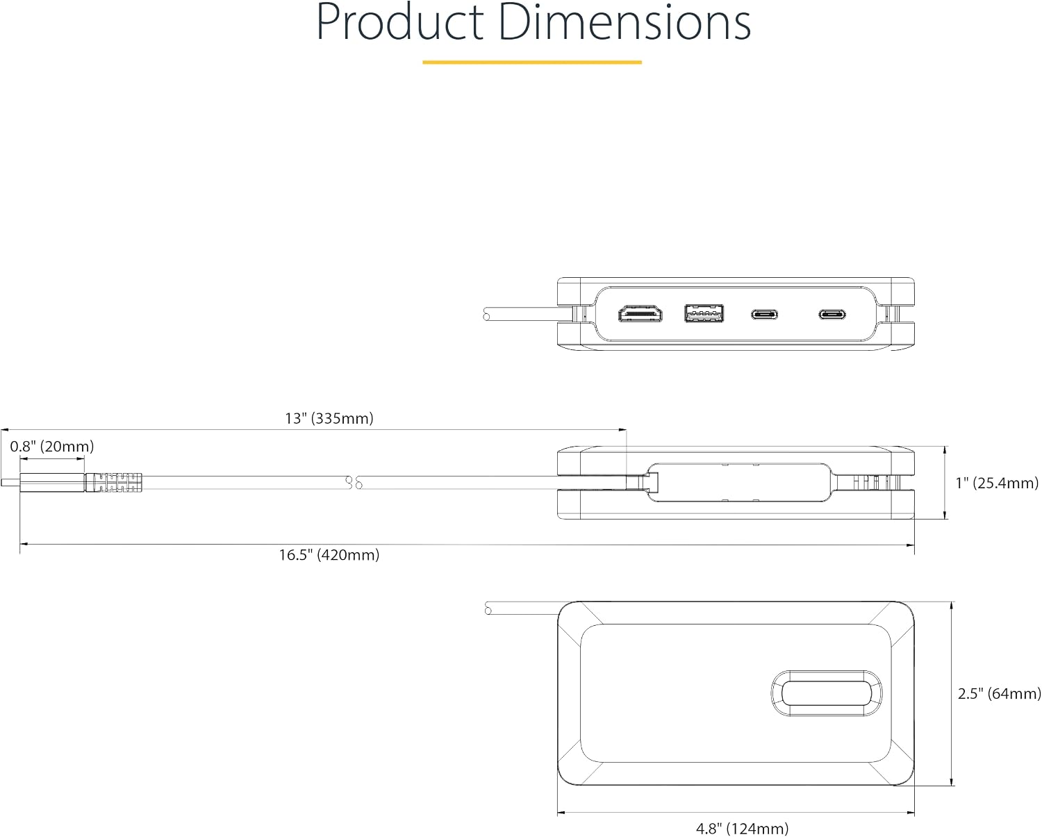 USB-C Docking Station for MacBook Pro M1 M2 M3 M4 and Windows, 4K 60Hz HDMI, HDR, USB 10Gbps Hub, 100W Laptop
