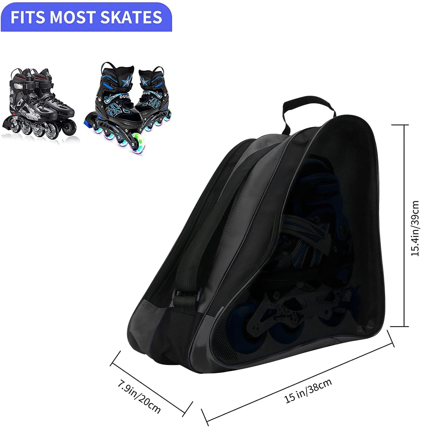 Roller Skate Bag, Breathable Ice Skate Bags, Figure Skating Bag, Roller Skate Accessories for Kids and Adults