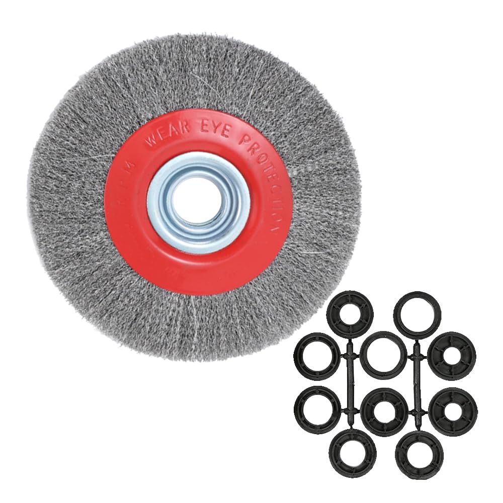 8in Wire Wheel Brush for Bench Grinder, Coarse Crimped Steel-1pcs