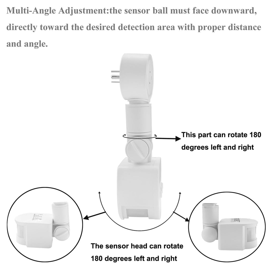 Plug in Motion Sensor Outlet Light Control,Indoor Motion Sensor Switch Plugs,120 Degrees Sensing Range Motion