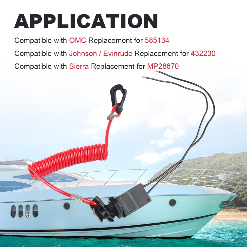 585134 Kill Switch with Safety Lanyard Compatible with Johnson Evinrude
