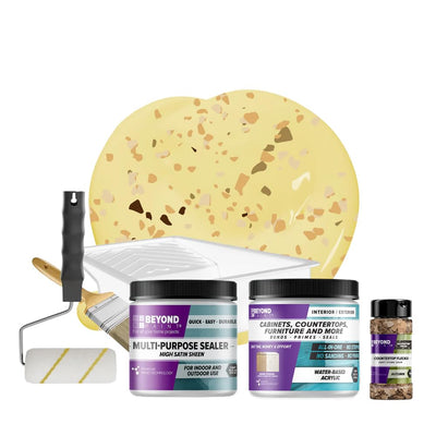 Countertop Makeover Kit with Paint, Sealer, Flecks and Tools for Countertops, Buttercream