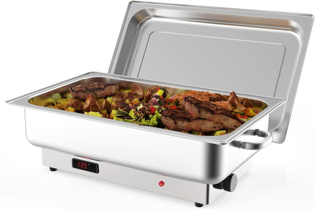Electric Chafing Dish Buffet Set, 9 QT Buffet Servers and Warmers Stainless Steel Chafing Dish, Commercial Food