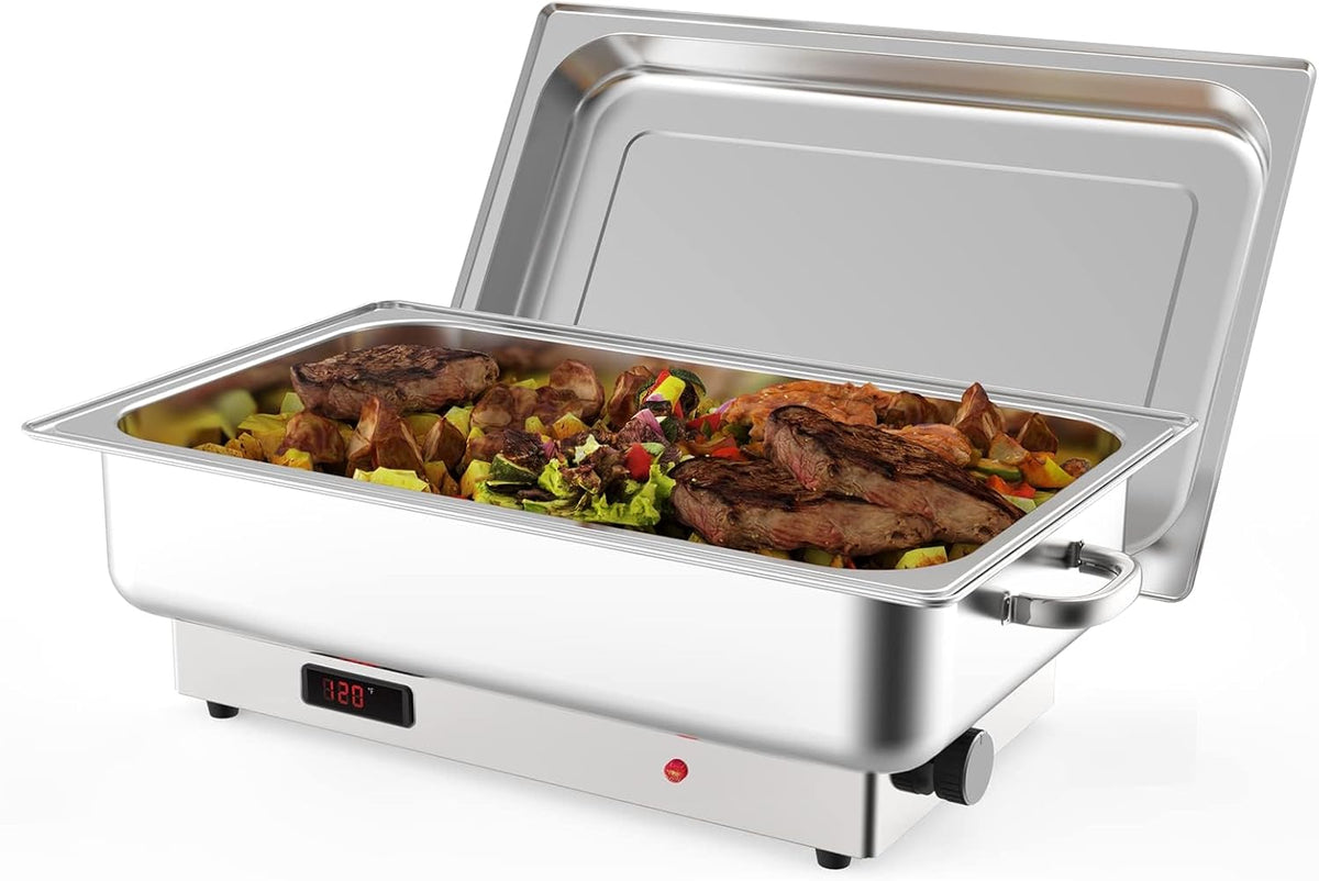 Electric Chafing Dish Buffet Set, 9 QT Buffet Servers and Warmers Stainless Steel Chafing Dish, Commercial Food