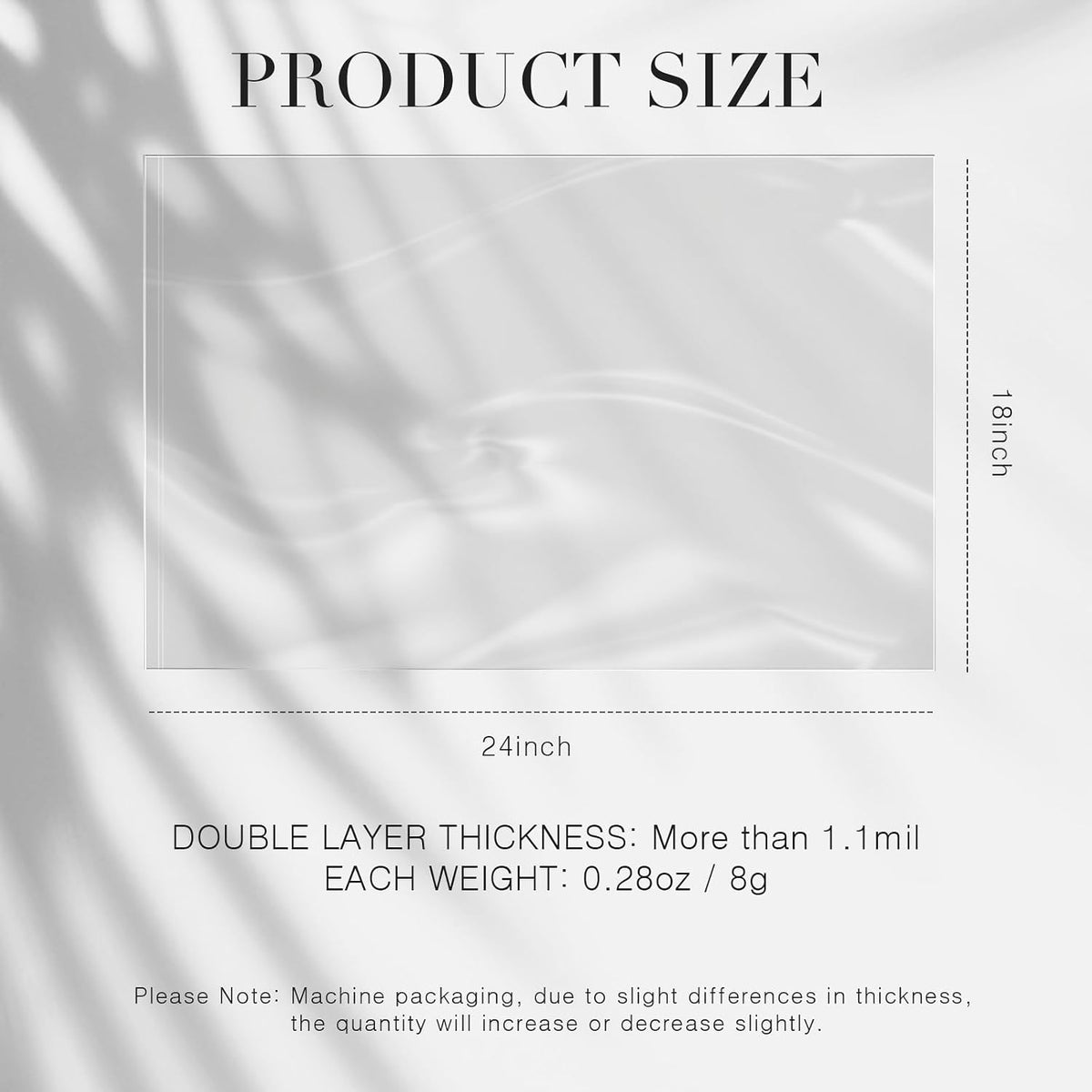 200 Pcs Large Clear Plastic Bags 18" x 24" Flat Open Poly Plastic Packaging Wrap Bags for Bread Dough Clothes