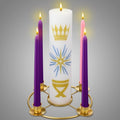 Christmas Advent Wreath Candle Holder with 5 Pillar and Taper Candles Celtic Advent Candleholder Calendar for