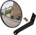 8" Convex Mirror – Adjustable Wall Bracket for Driveway | 8" curved blindspot mirror with adjustable wall bracket.