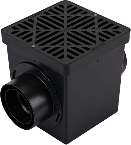 900BKITRTL1PK Square Kit with 2-Opening Catch Basin, 2 Adapters, 1 Outlet Plug, and 1 Plastic Drain Grate, 9-Inch