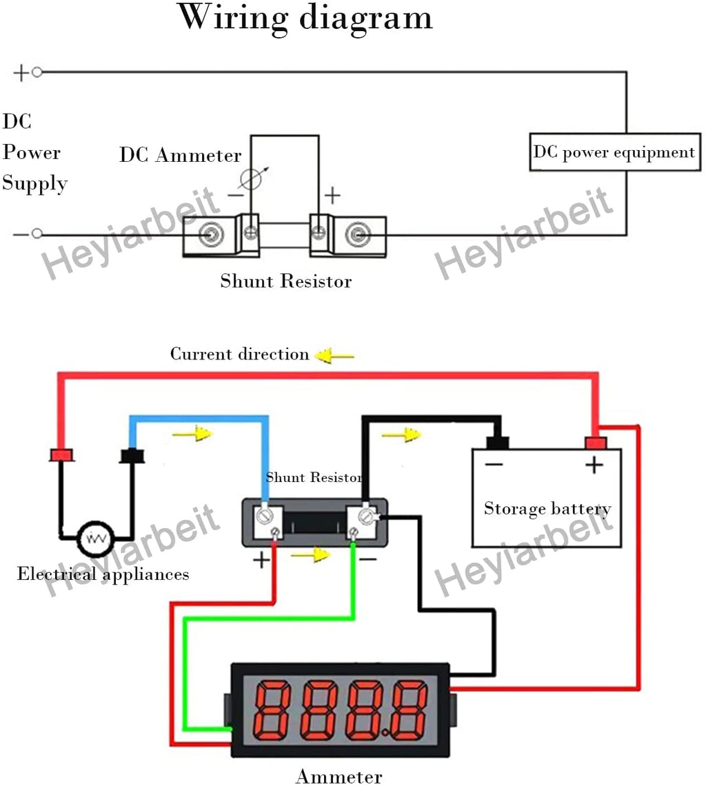 Heyiarbeit DC Current Meter Shunt Resistor 100A 75mV for DC Ammeter Analog Panel Shunt Divider Meter External FL-2