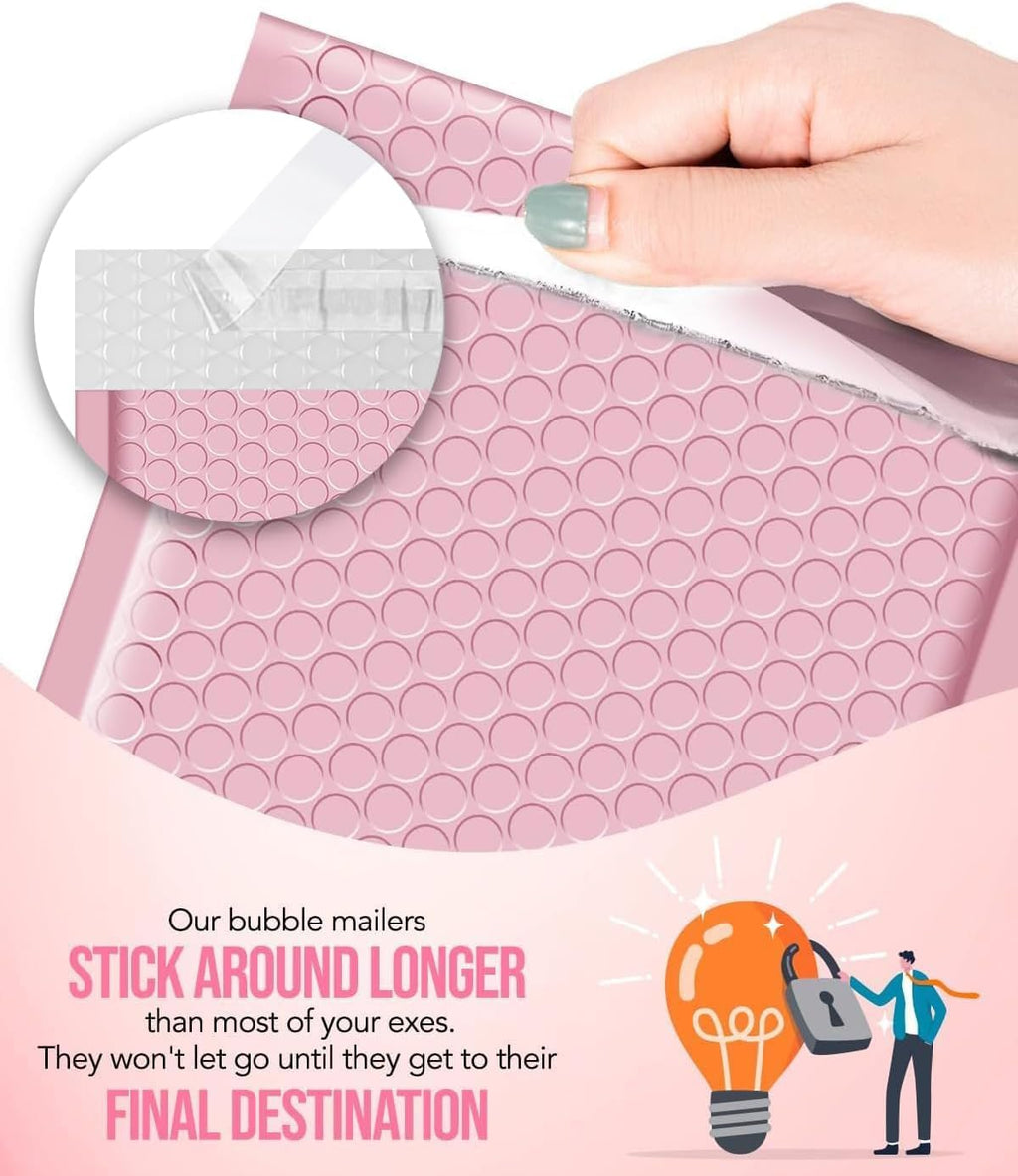Light Pink Bubble Mailers 6x10" 100 Pack Padded Envelope