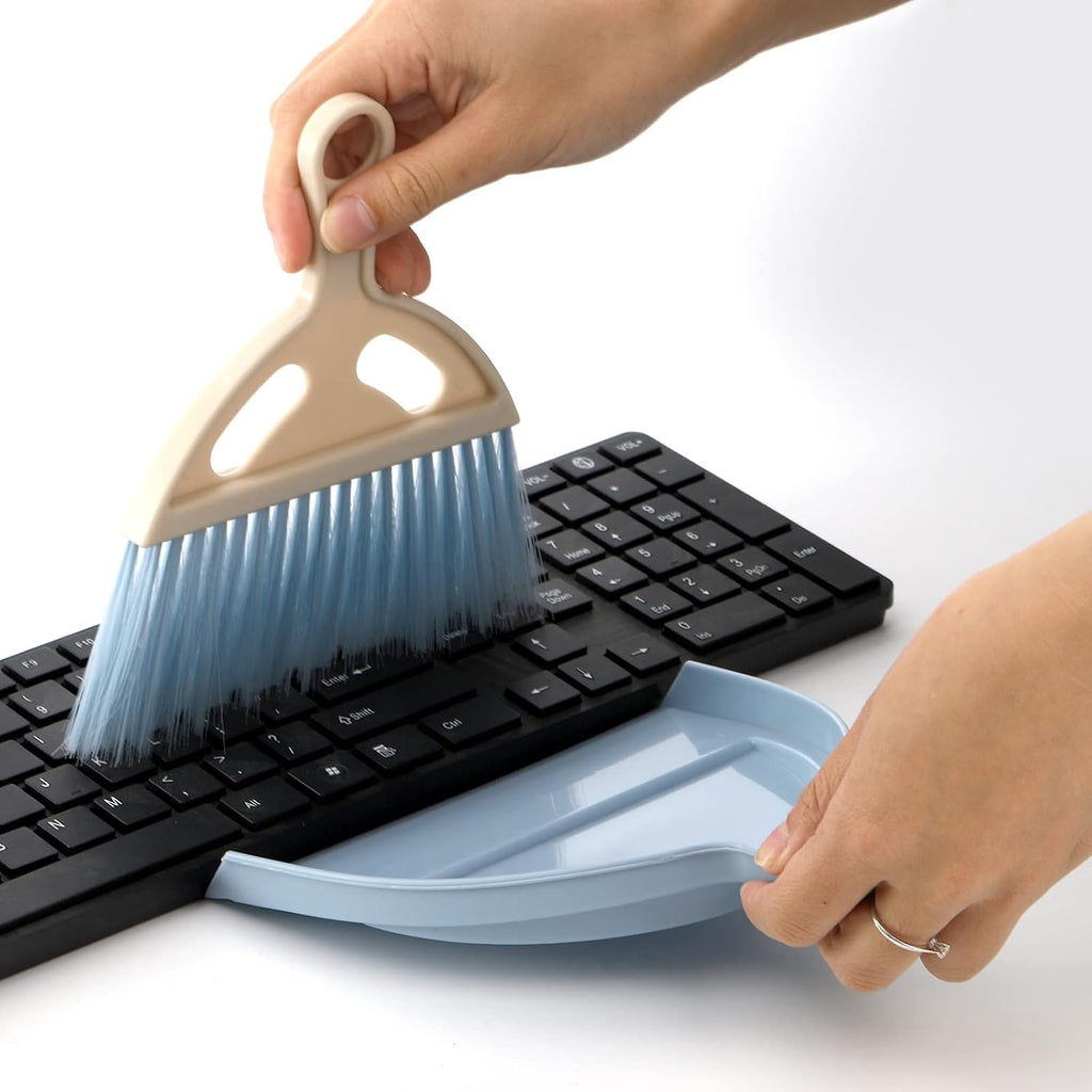 6 Pack Small Dustpan and Brush Set, Whisk Broom and Dust Pan with Handle, Nesting Tiny Cleaning Broom, Mini Hand