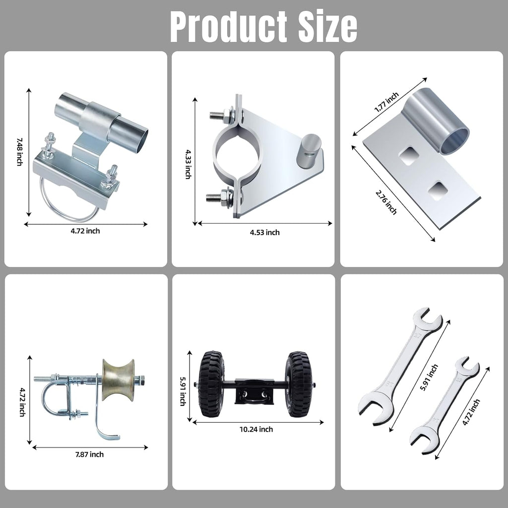 6" Rolling Gate Hardware Kit for Chain Link Gate