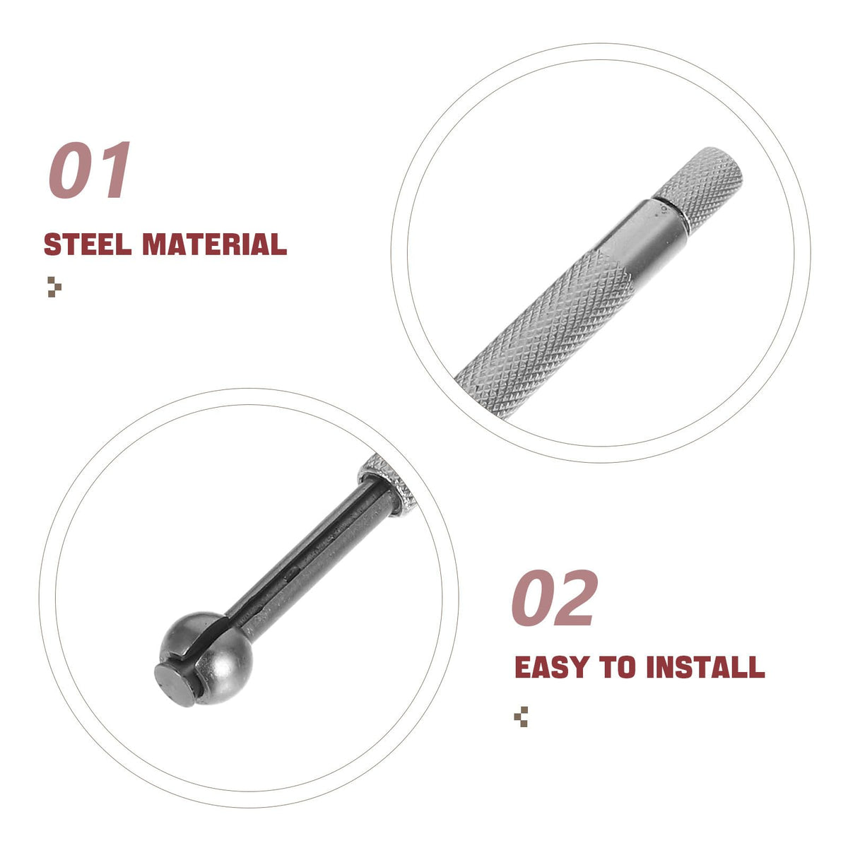4pcs Adjustable Bore Gauge Set with Steel Flat Head, Precision
