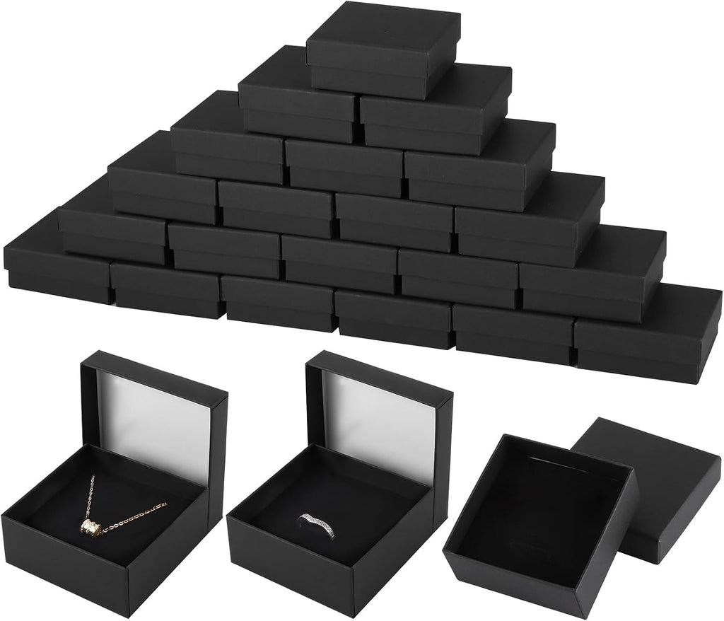 24pcs Jewelry Gift Boxes, Black Small Packaging for Jewelry Storage