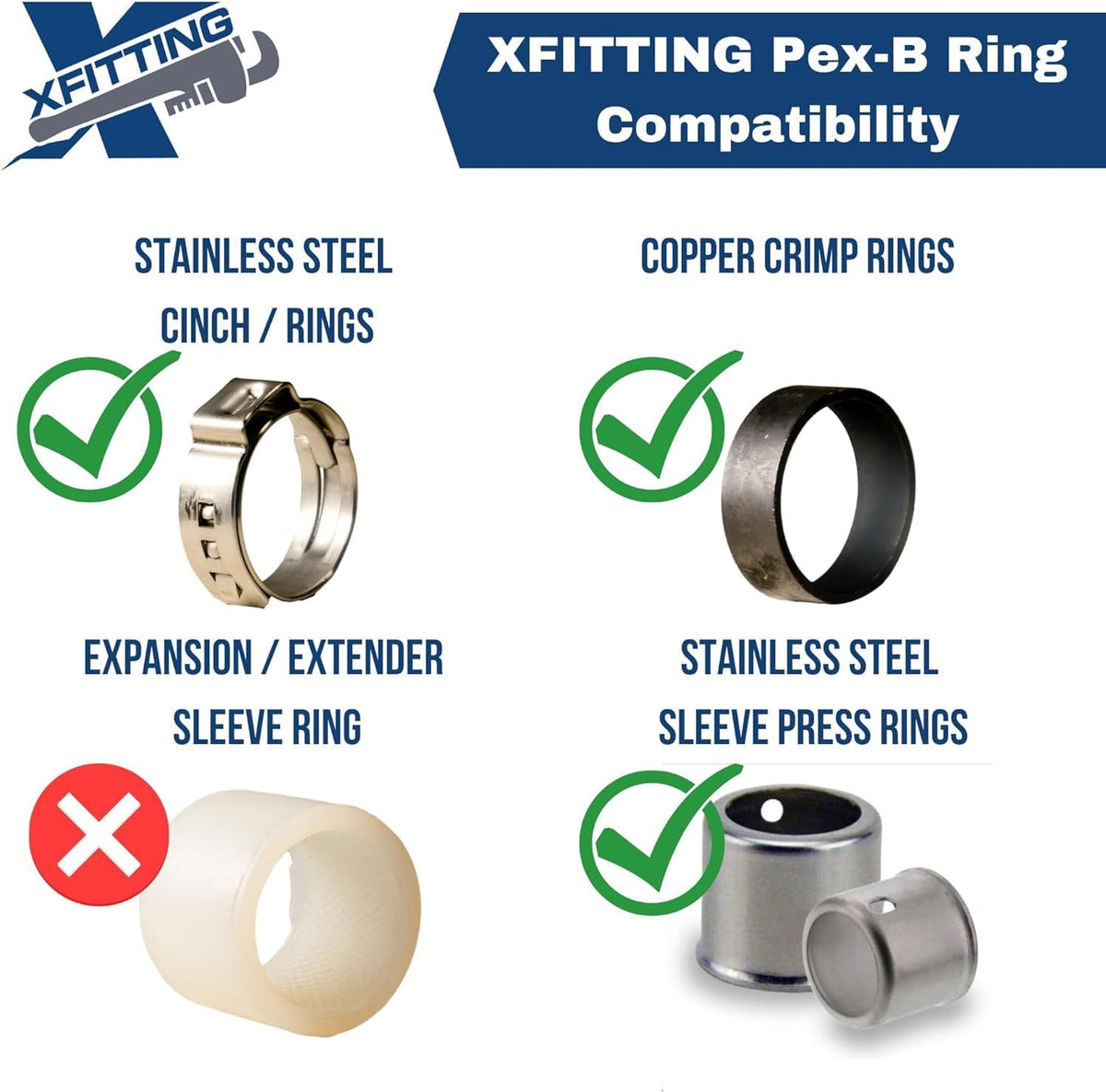 2 Pack XFITTING 3/4 in Pex x 3/4 in CPVC Coupling, Brass Pex B Crimp