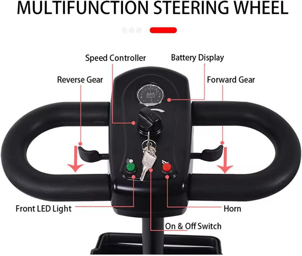 Long Range 4 Wheel Electric Mobility Scooter - 400 lb Weight Capacity, Collapsible & Compact for Travel, Equipped