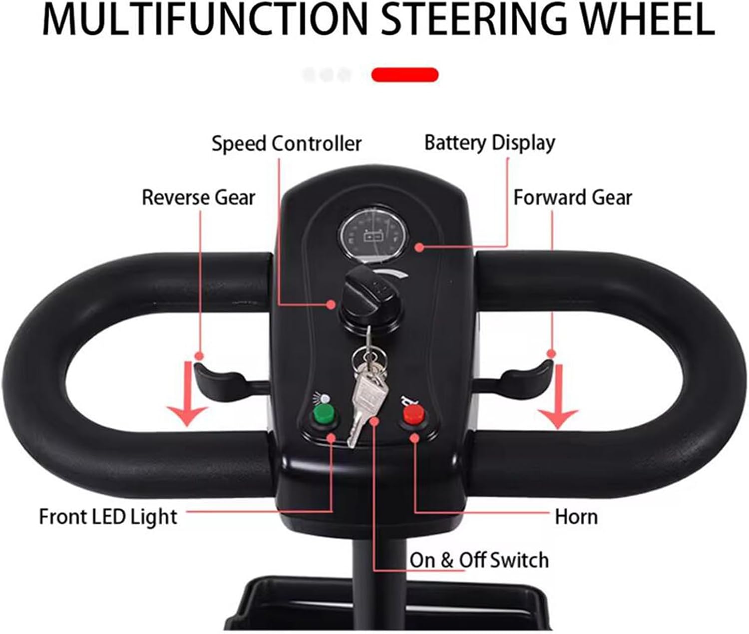 Long Range 4 Wheel Electric Mobility Scooter - 400 lb Weight Capacity, Collapsible & Compact for Travel, Equipped