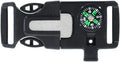 3/4 Inch Survival Buckle - Emergency Whistle, Flint Scraper, Compass, and Fire Starter